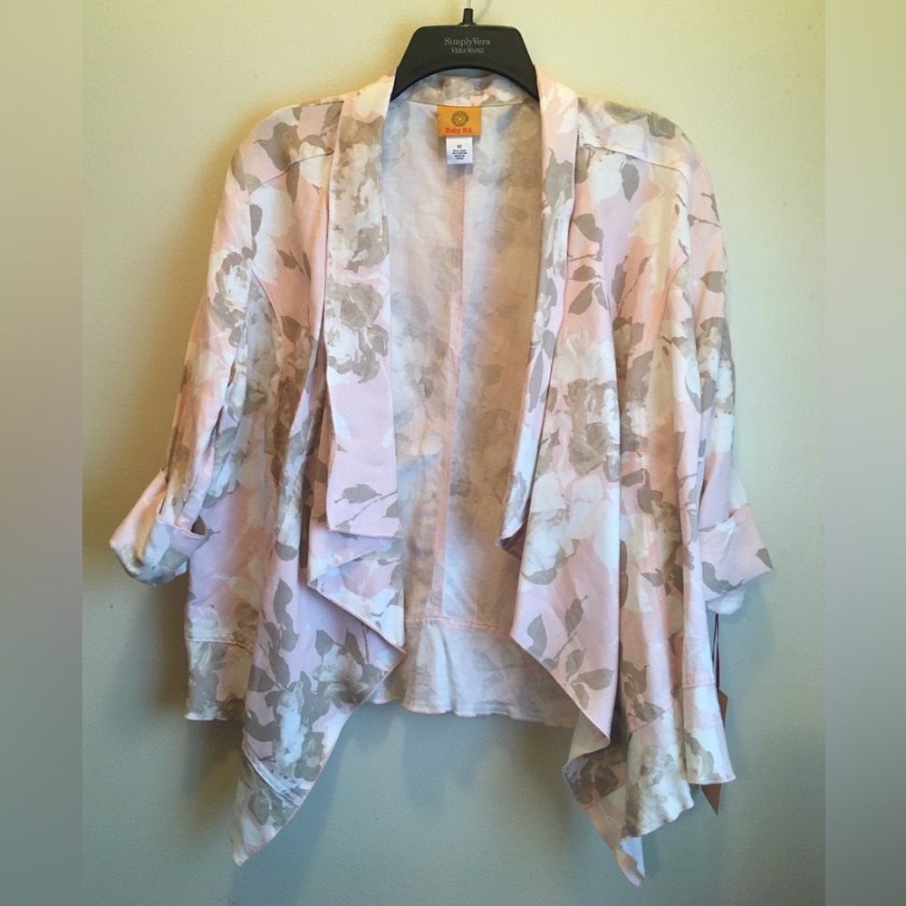 Chic Floral Linen Rayon Jacket